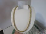 Vintage Napier Gold Filled Textured Beaded Necklace 21 Inches