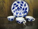 Vintage Blue Art Design Miniature Tea Set