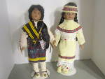 Vintage Porcelain Dolls Running Bear & Indian Maid