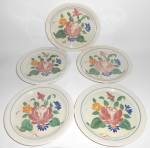Vintage Red Wing Pottery Set/5 Orleans Bread Plates
